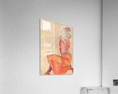Kneeling Female in ORANGE-RED DRESS Egon Schiele donne vestiti Faks /_ B 01624